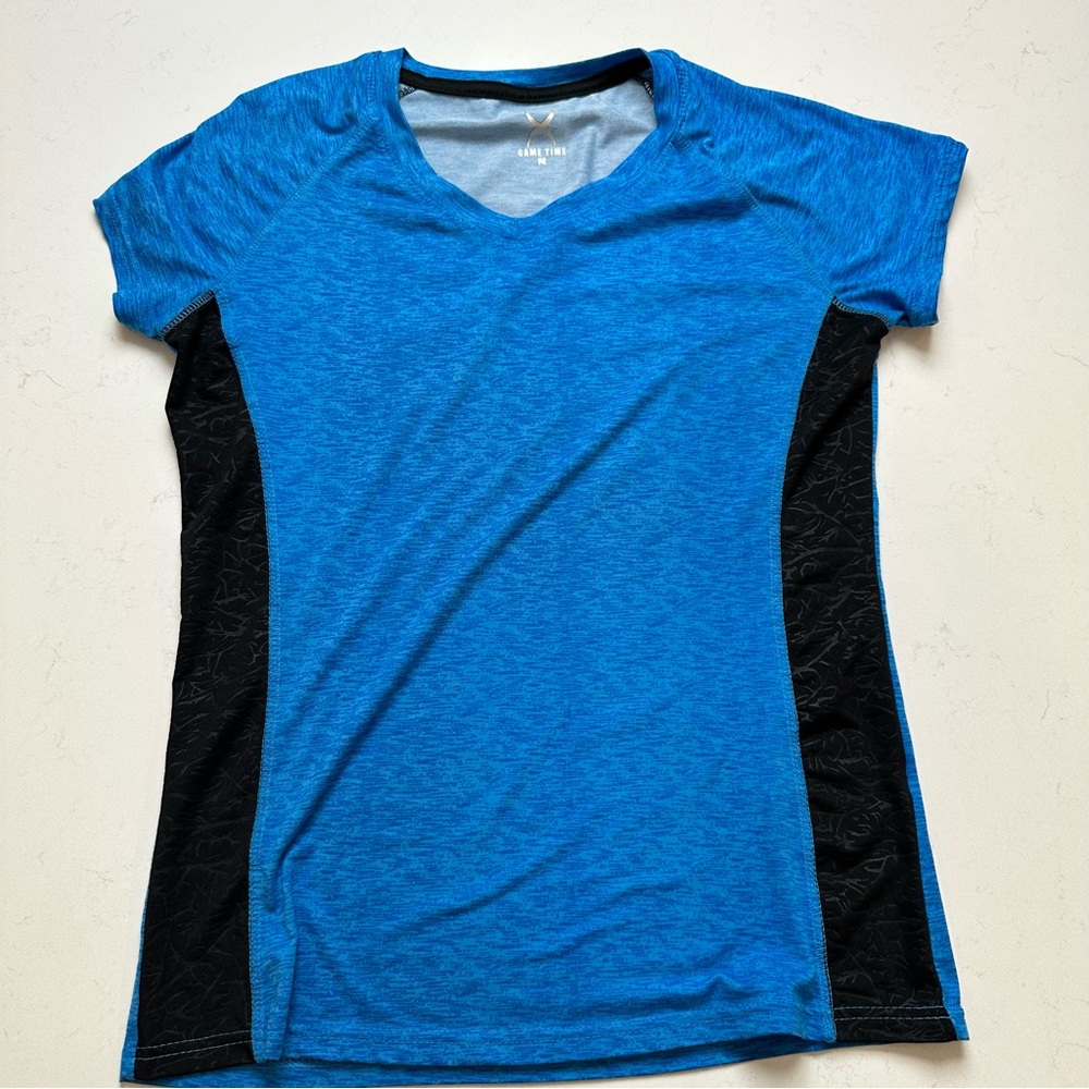 Game Time Vibrant Blue and Black Short Sleeve Tee